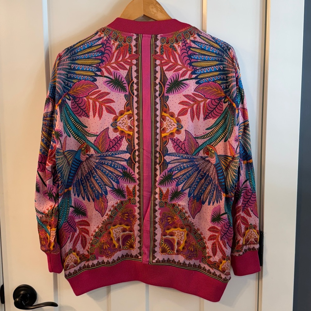FARM Rio macaw scarf cardigan NWOT - Picture 6 of 10